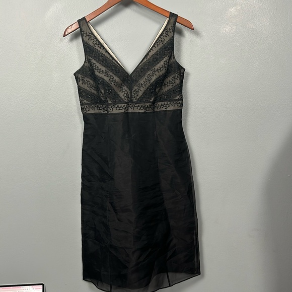 Vintage Ann Taylor Silk Shift Black Mini Dress size 0 petite - Picture 1 of 10